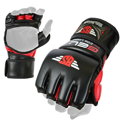 Auth. Rex Leather MMA Grappling Gloves Kick Boxing Punch UFC Gel Tech Muay Thai