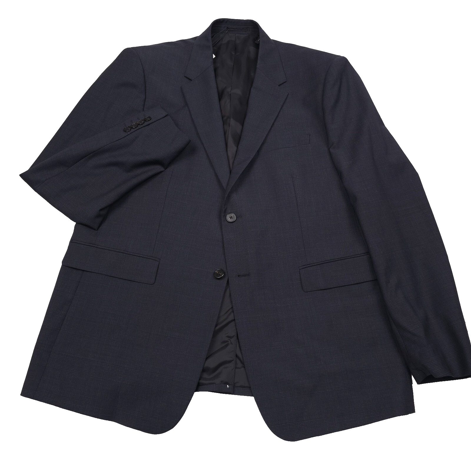 sui　0507 $625 Theory Chambers Navy Blue Tonal Plaid Slim Fit Suit