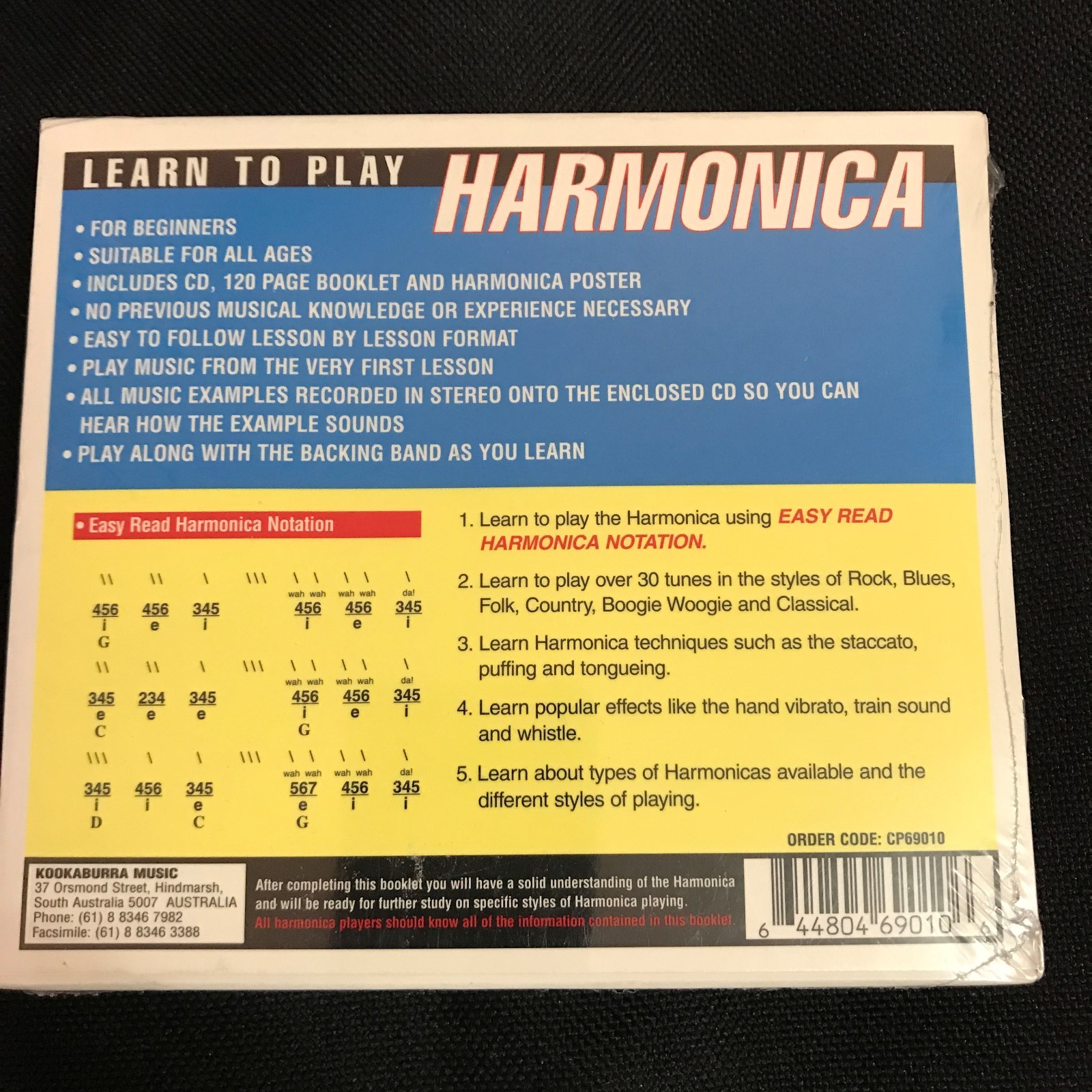 LEARN TO PLAY Harmonica 10 Easy Lessons new CD, booklet and poster
