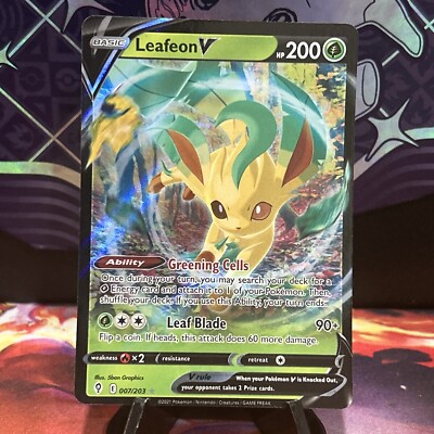 2021 PokémonEvolving Skies Leafeon V 007/203 Ultra Rare (36