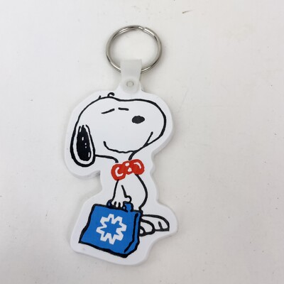 Vintage Keychain SNOOPY Key Fob Ring MetLife Adverting UFS 1958 Peanuts SCHULZ