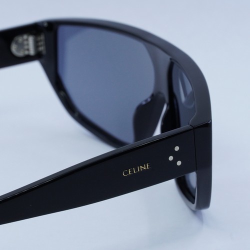 Pre-owned Celine Cl40195i 01c Shiny Black/silver Mirror --135 Sunglasses Authentic
