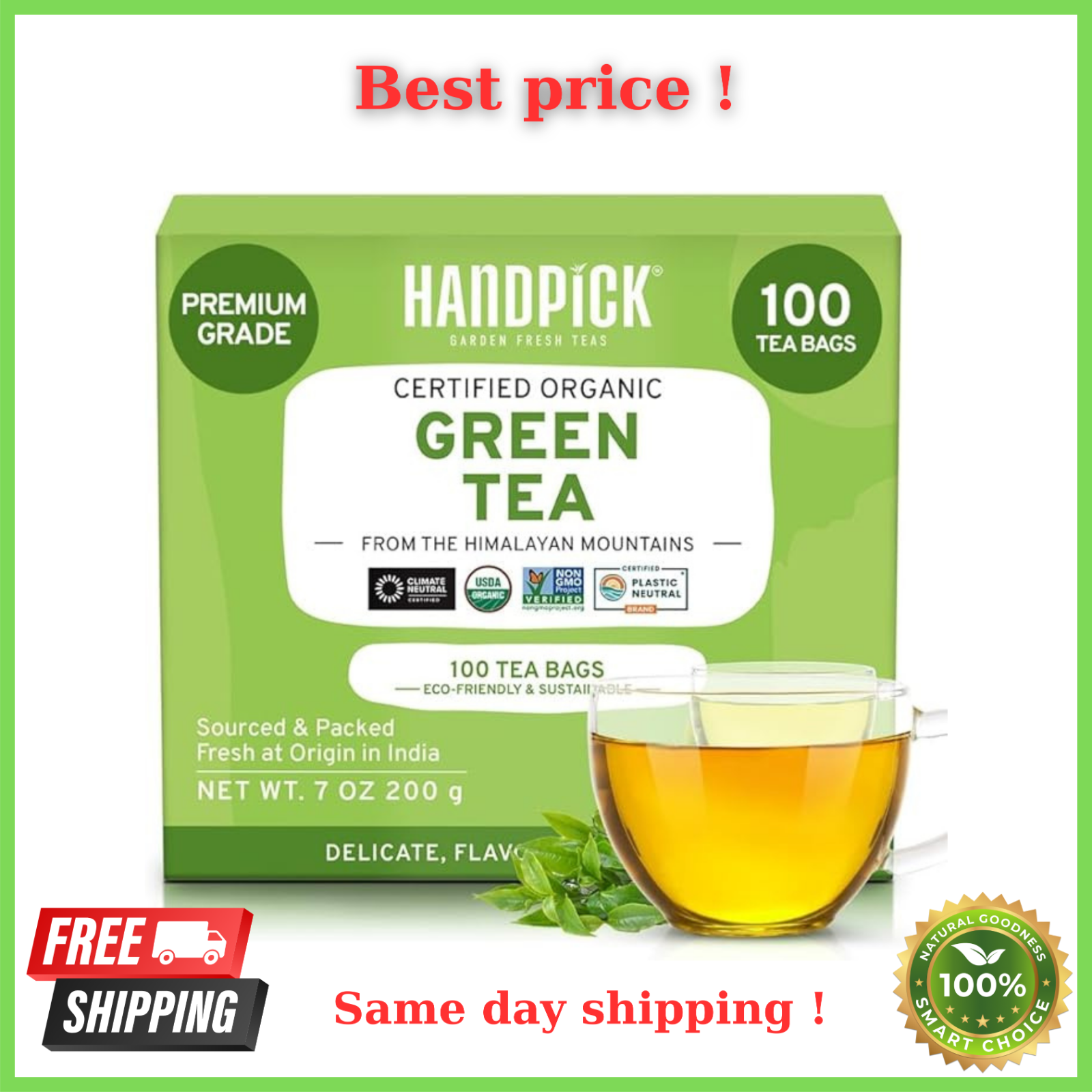 Bags Handpick-100 Eco-friendly Tea Bags | Direct From India