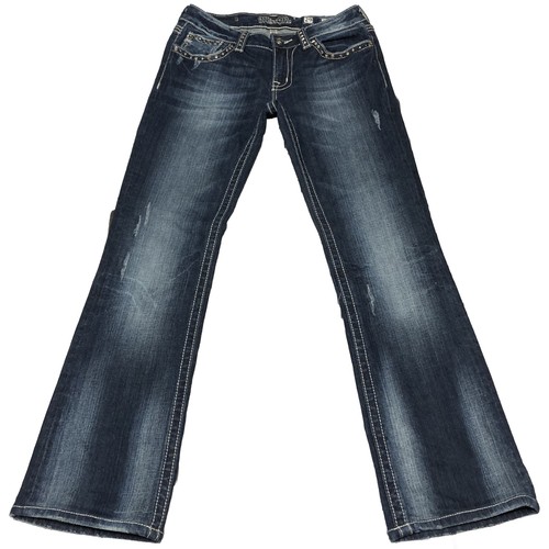 MISS ME (BOOT CUT) JW4288B9 STUDDED BLUE JEANS SIZE 29×30 | eBay