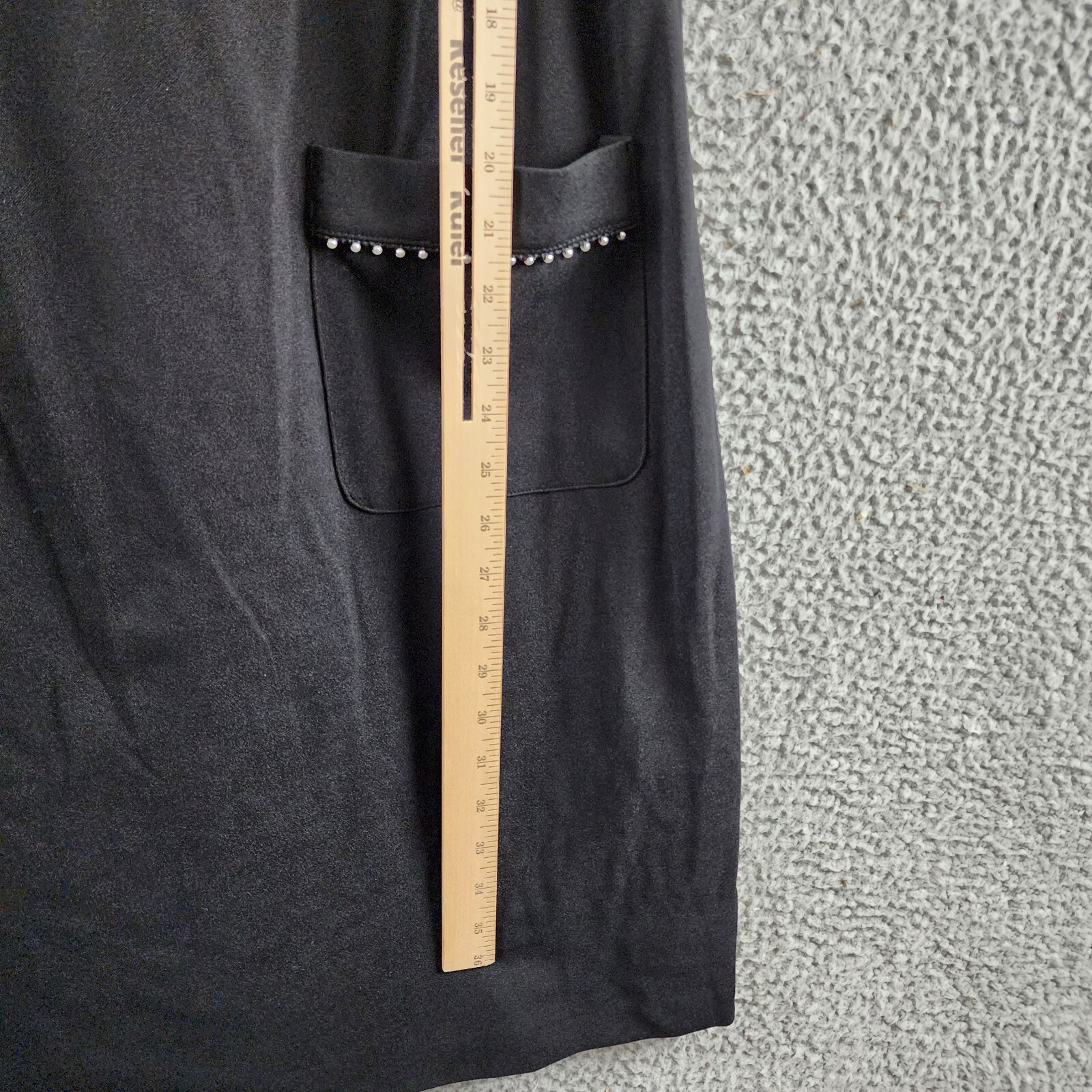 Julia Jordan Imitation Pearl Trim Stretch Jacquard Shift Dress Women's 12 Black - Picture 8 of 14