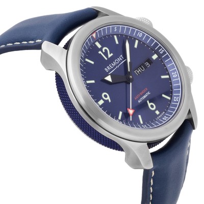 Pre-owned Bremont U-2 Stainless Steel Blue Dial 43mm Automatic Men's Watch U2-bl-r-s
