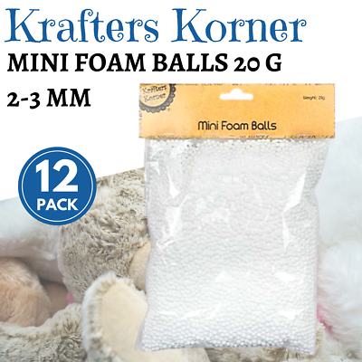 12 x MICRO FOAM BEADS 20G Craft DIY Stuffing Filler Pillows