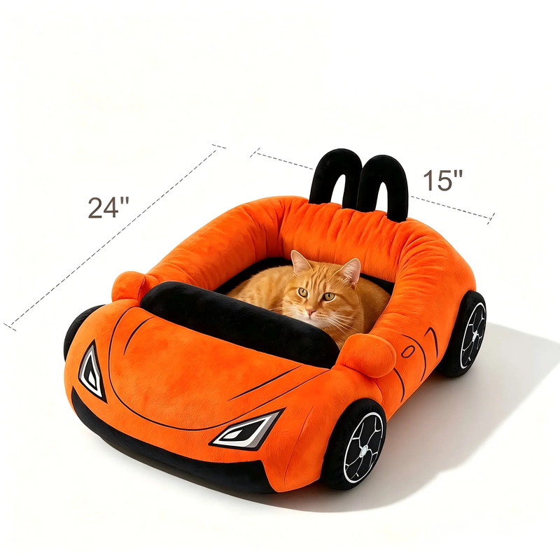 Cute Cat Beds Kitten Bed Soft and Cozy Small Dog Beds with Pillow Washable Pet M