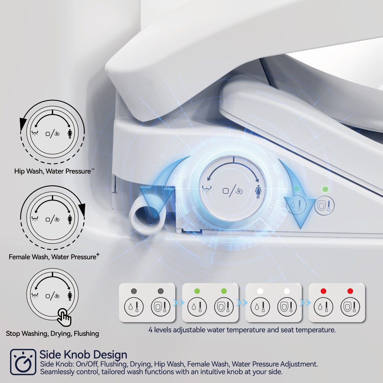 COZY Smart Bidet, Built-In Occupancy Sensor, Remote Control SBWHO3