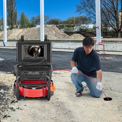 9" Sewer Camera 165 ft/50m Self-Leveling Drain Camera with 512Hz Transmitter