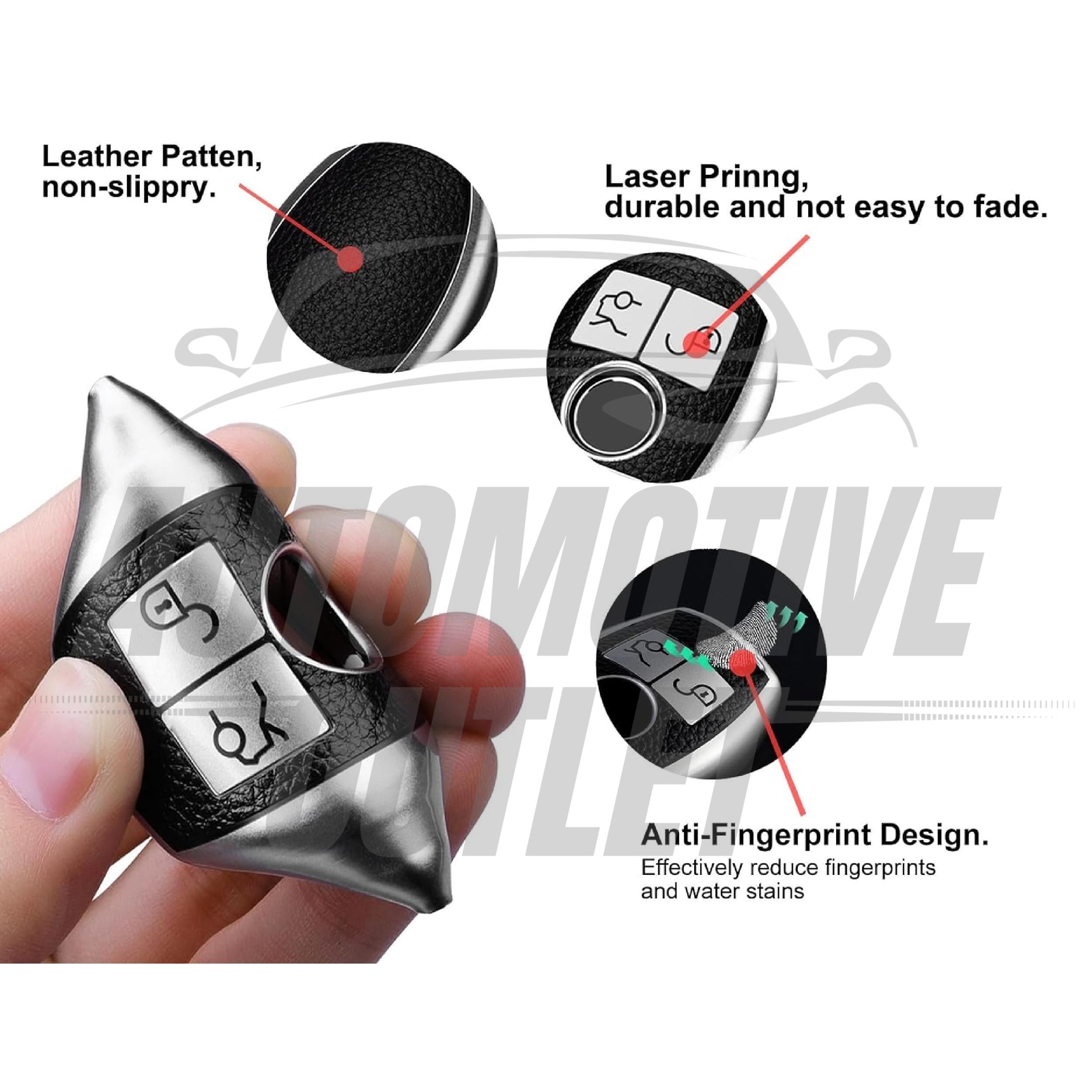 REMOTE FOB KEY COVER CASE FOR MERCEDES A C CLASS, GLE GLC GLA E CLA, SILVER 3