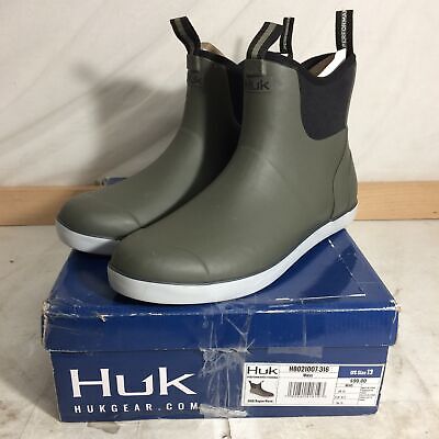 Excellent Huk Rogue Wave Men's Deck Boots, Moss, M13