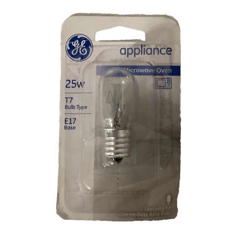GE 10692 Appliance Microwave Oven Replacement Bulb, 25 Watt, T7, E17 Base Bulb