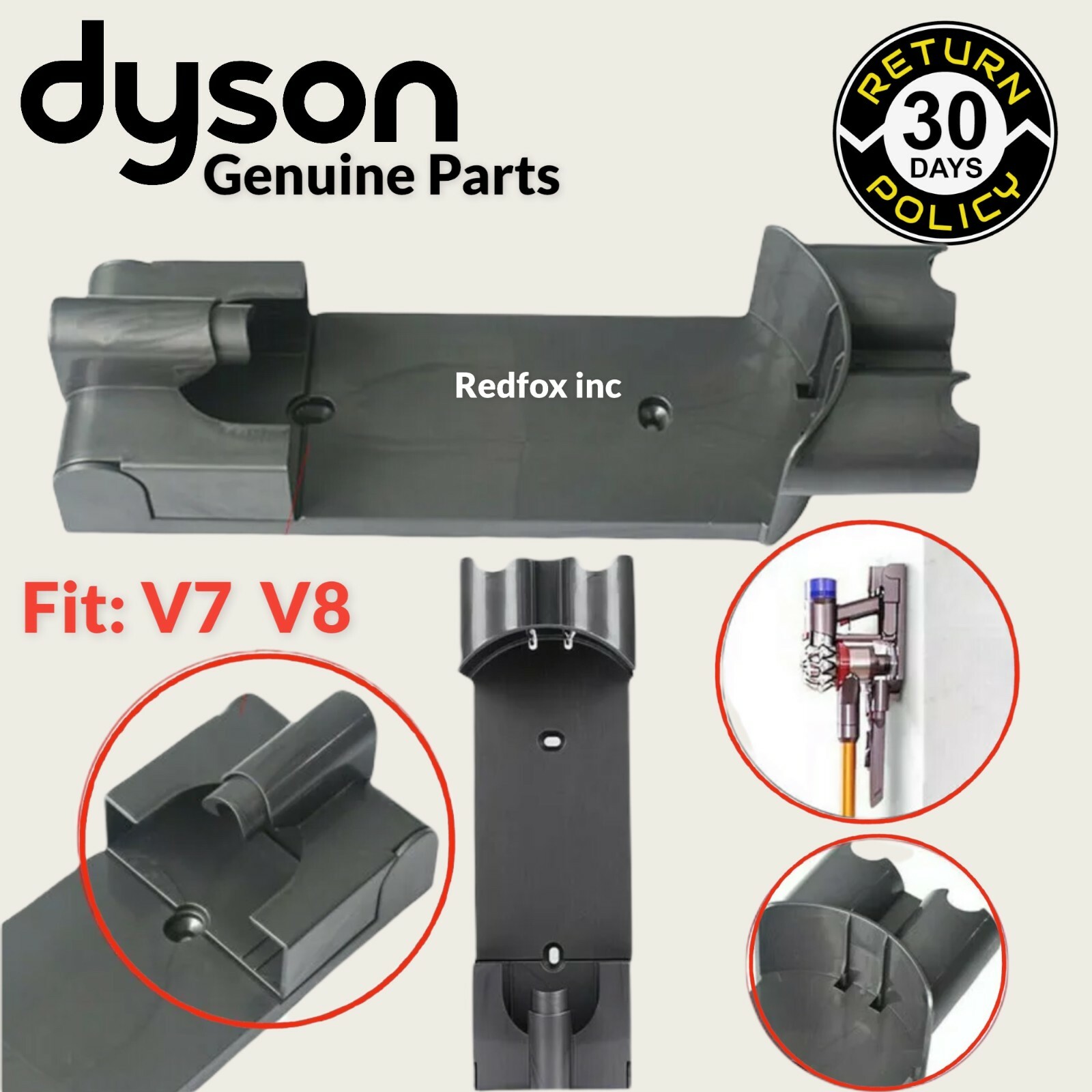 Dyson 967741-01 V7 V8 SV10 SV11 Wall Mounted Dock Docking