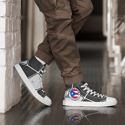 Puerto Rico Men s high top canvas shoes Boricua Zapatos Tenis
