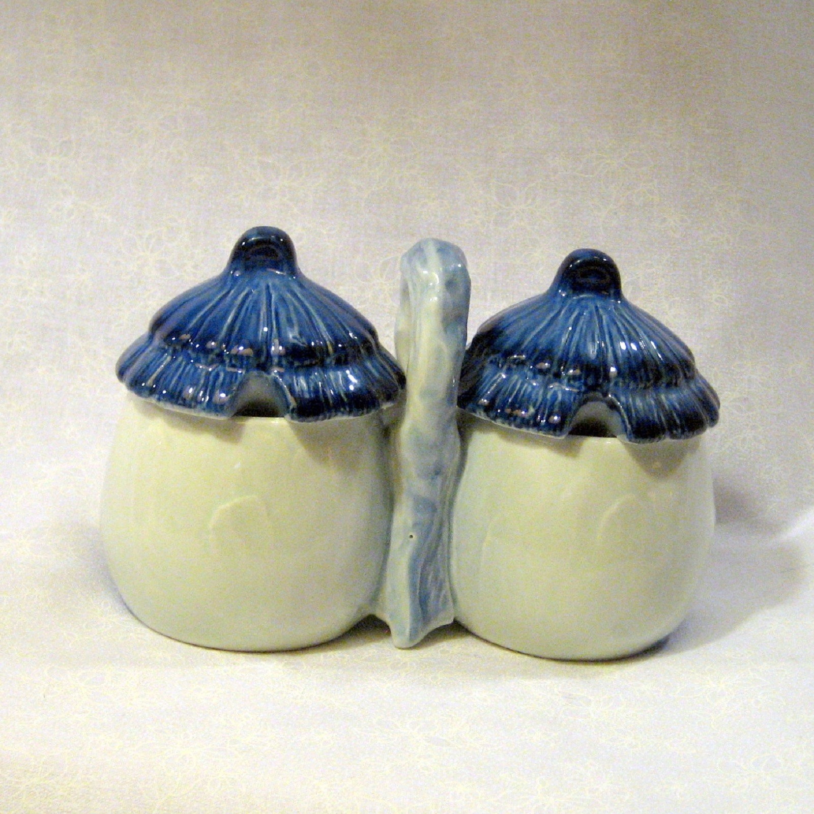 VERY RARE Vintage Noritake Blue Condiments Caddy – Cottage Huts - Delft Blue