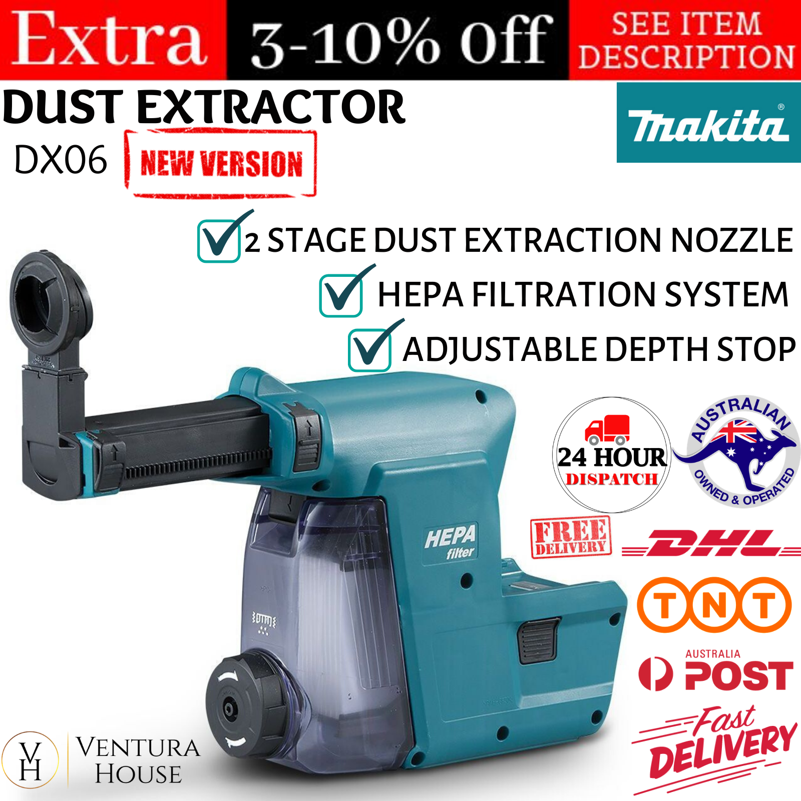 Makita dhr242 dust extractor hotsell