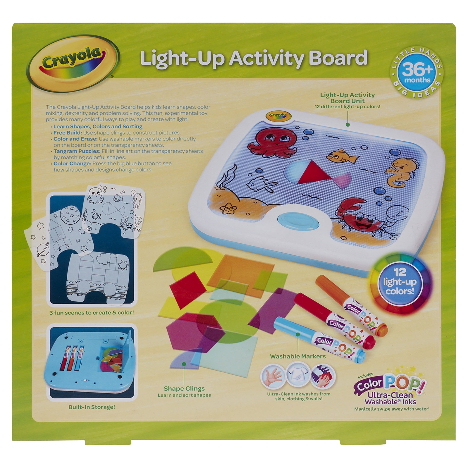 Crayola Light up Activity Board Art Kit, Toddler Toys, Preschool Art Supplies+a