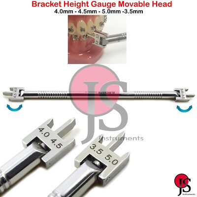 Orthodontic Instruments Bracket Height Swivel Head Positioning Gauge Dental