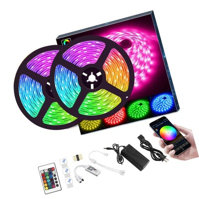 Details About Harmonic Led Strip Lights 32 8ft Rgb Light Strip With Remote And 12v Power S