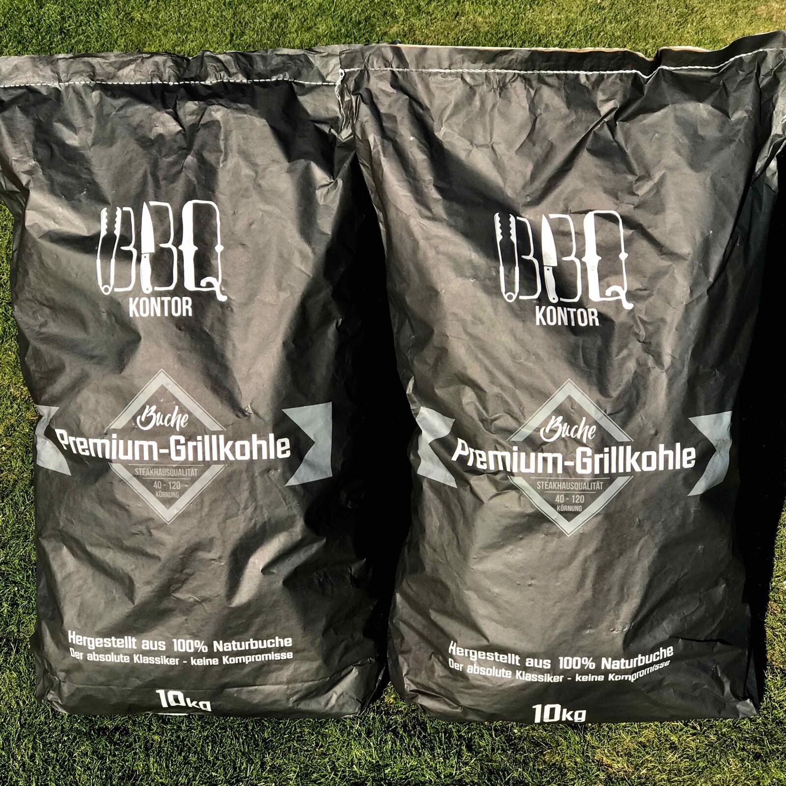 20kg (2x10kg) BBQKontor Premium Buchenholzkohle Grillkohle Holzkohle 100% Natur