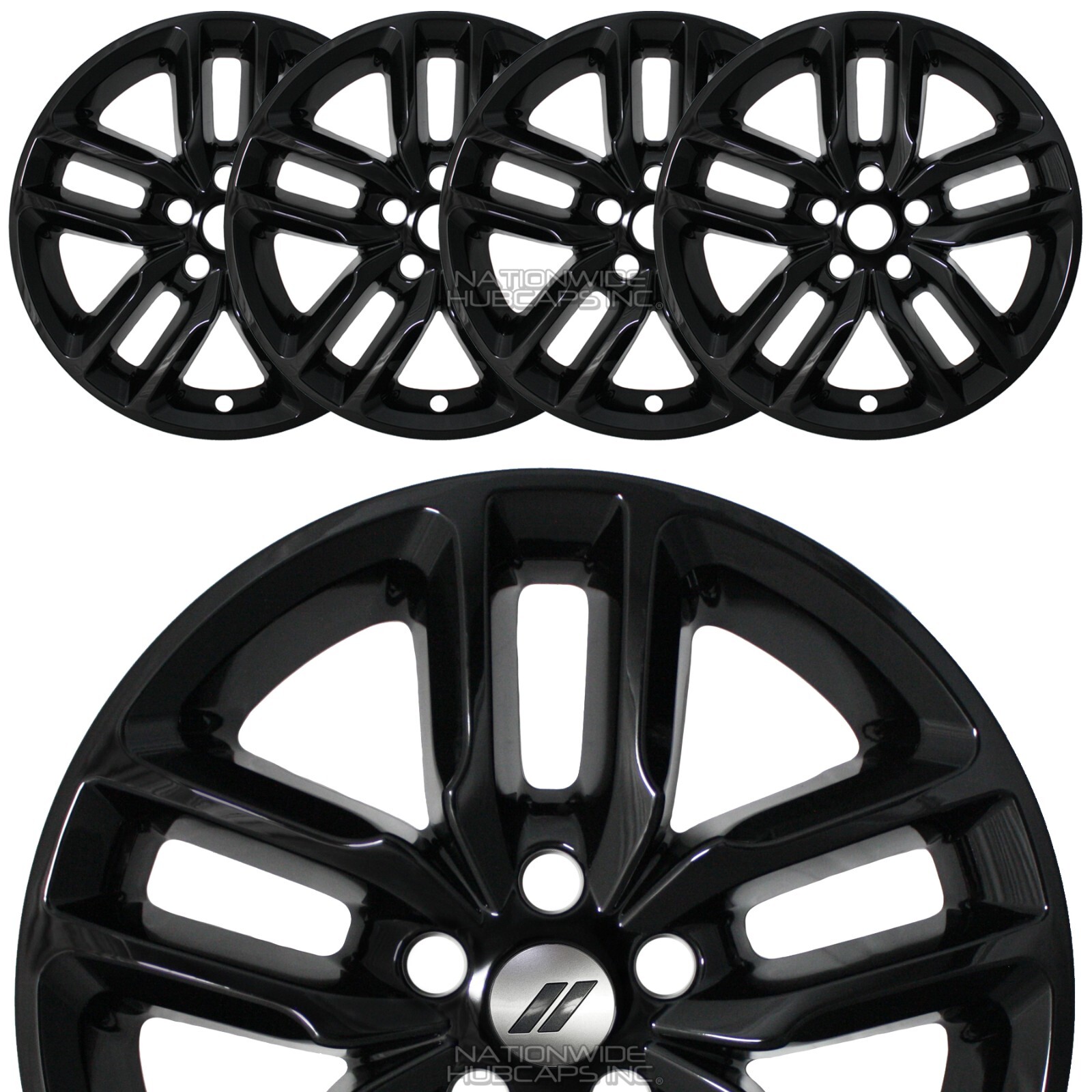 4 fits Dodge Durango GT R/T 2021-2024 Black 20" Wheel Skins Hub Caps Rim Covers