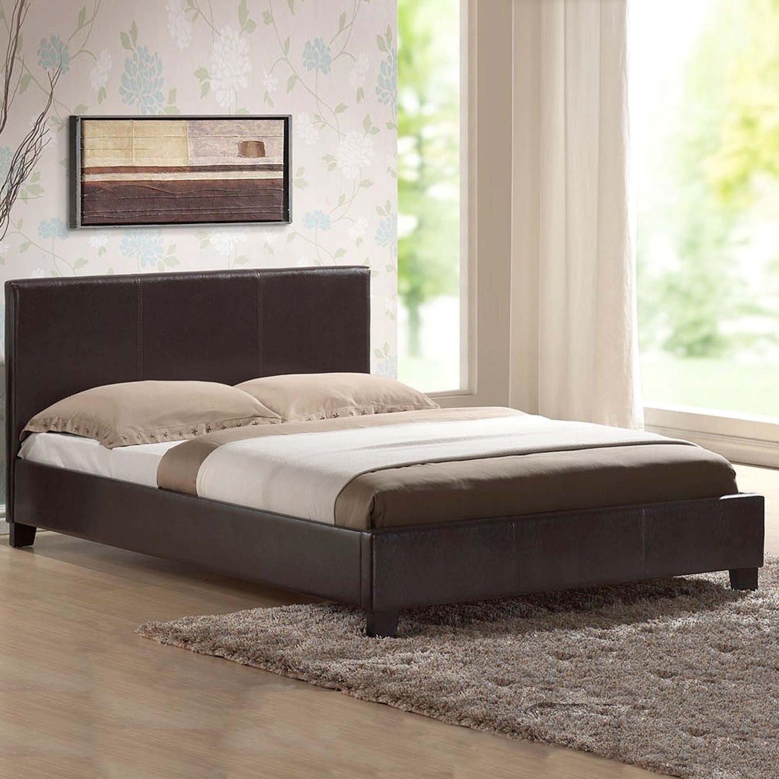 Bed Frames & Divan Bases Helpful 4ft6 Double Size Leather Beds Black/ Brown/ White Beds & Mattresses