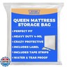 Queen Mattress Bags for Moving and Storage - Heavy Duty Thick 4mil Reusable Bag Mattresses Covering, Waterproof Plastic Perfect Bed Fit - Clear, 100 × 64 x 15 Inches