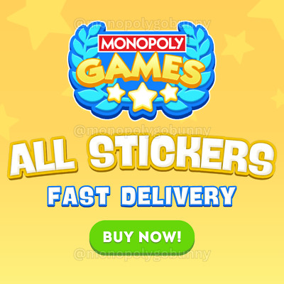 Monopoly Go! | Monopoly Games | 1   - 5   Star Stickers |   Fast Delivery  