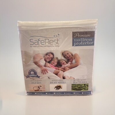 Saferest 100% Waterproof Queen Size Mattress Protector - Fitted with Stretchable