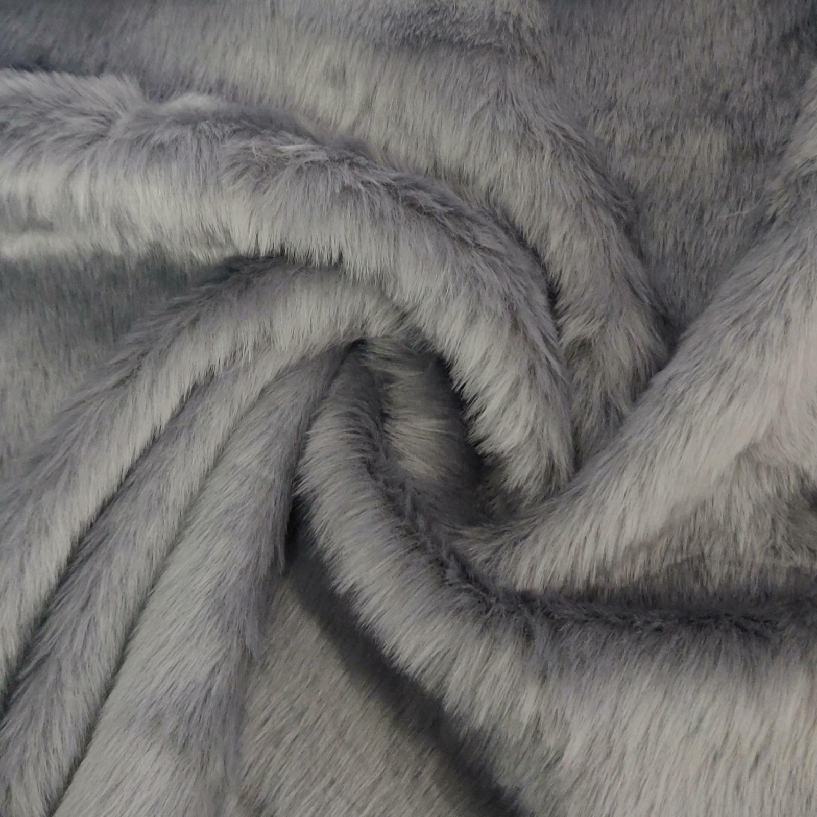 Super Luxury Faux Fur Fabric Material SILVER GREY
