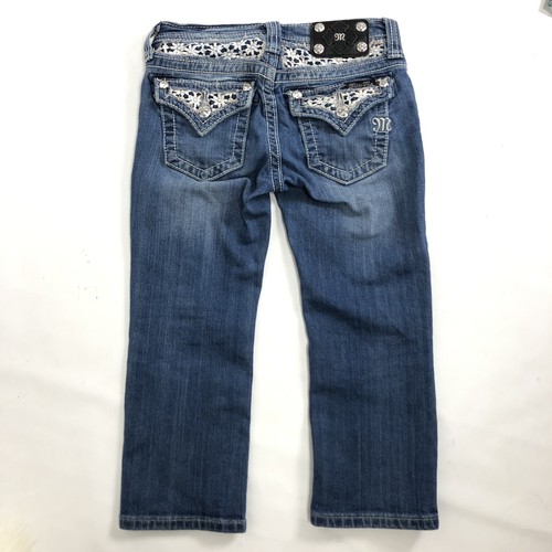 Miss Me EyeLet Jean Capri Girls Size 14