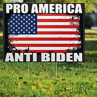 Pro-America Anti-Biden Donald Trump Flag 2024 Keep America Great Yard Sign