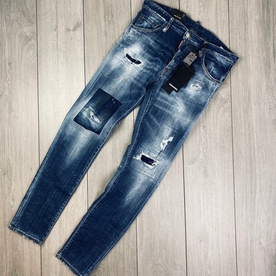 Pre-owned Dsquared2 Slim Jeans In Bottoms, Colour_blue, Sale