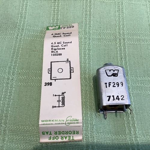 Workman TF299 Sound Quadrature Coil 4.5mc (RCA 105288 Workman TF299 Sound Quadrature Coil 4.5mc (RCA 105288