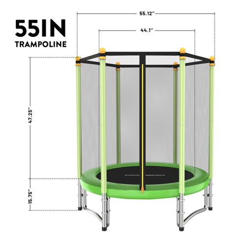 Trampoline with Safety Enclosure Net Round Trampoline Jumping Mat for Kids Adult