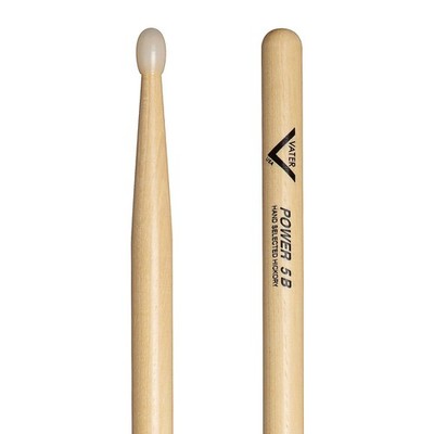 Vater Drumsticks VHP5BN  Power 5B American Hickory Series  Oval Nylon Tip