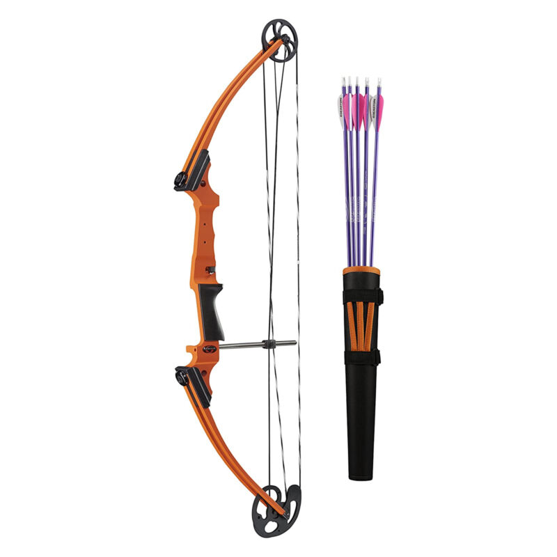 Genesis Original Compound Archery Kit with Arrows, Bow, Quiver, Left Hand,Orange