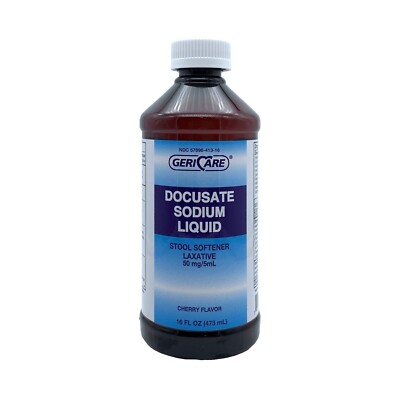 Gericare Q402-16-GCP, Docusate Sodium Liquid Laxative Bottle- 16Fl Oz