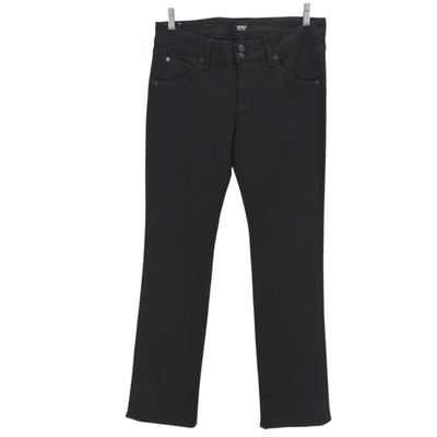 HUDSON Beth Baby Boot Jeans Black Flap Pocket Stretch EUC Women's Size 32