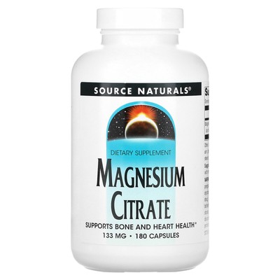 Цитрат магния Source Naturals 133 мг, 180 капсул, без молочных продуктов, без яиц,