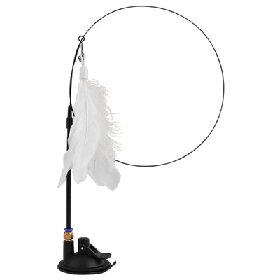 1PC Cat Pet Interactive Toy Feather Floor Suction Cup Kitten Teaser Stick Play
