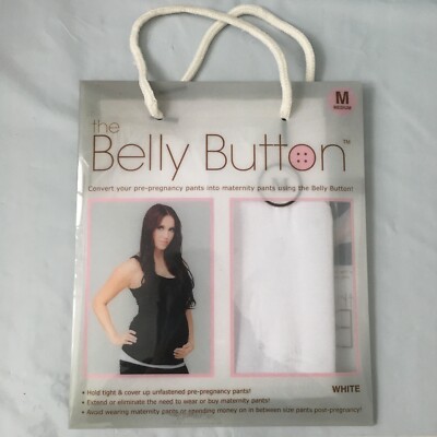 NEW The BellyButton Maternity Band Converts Pre Pregnancy Pants White Medium