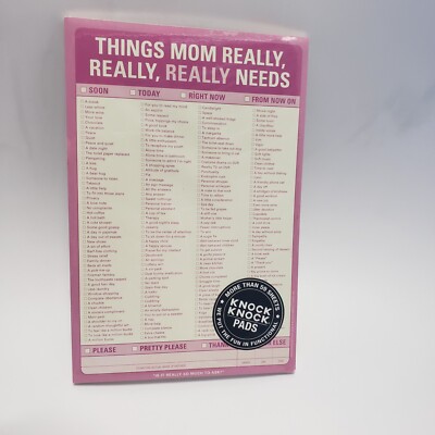 KNOCK KNOCK THINGS MOM REALLY, REALLY, REALLY NEEDS Notepad BRAND NEW g2a