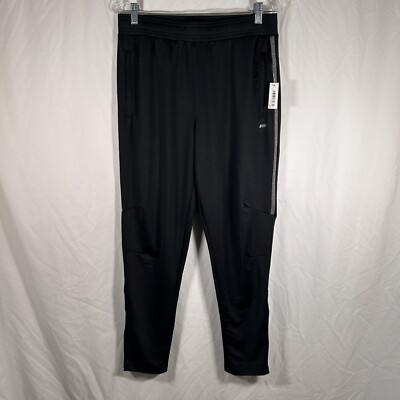 Amazon Essentials Sweatpants Men's Medium Black Pull On Zip Pockets
