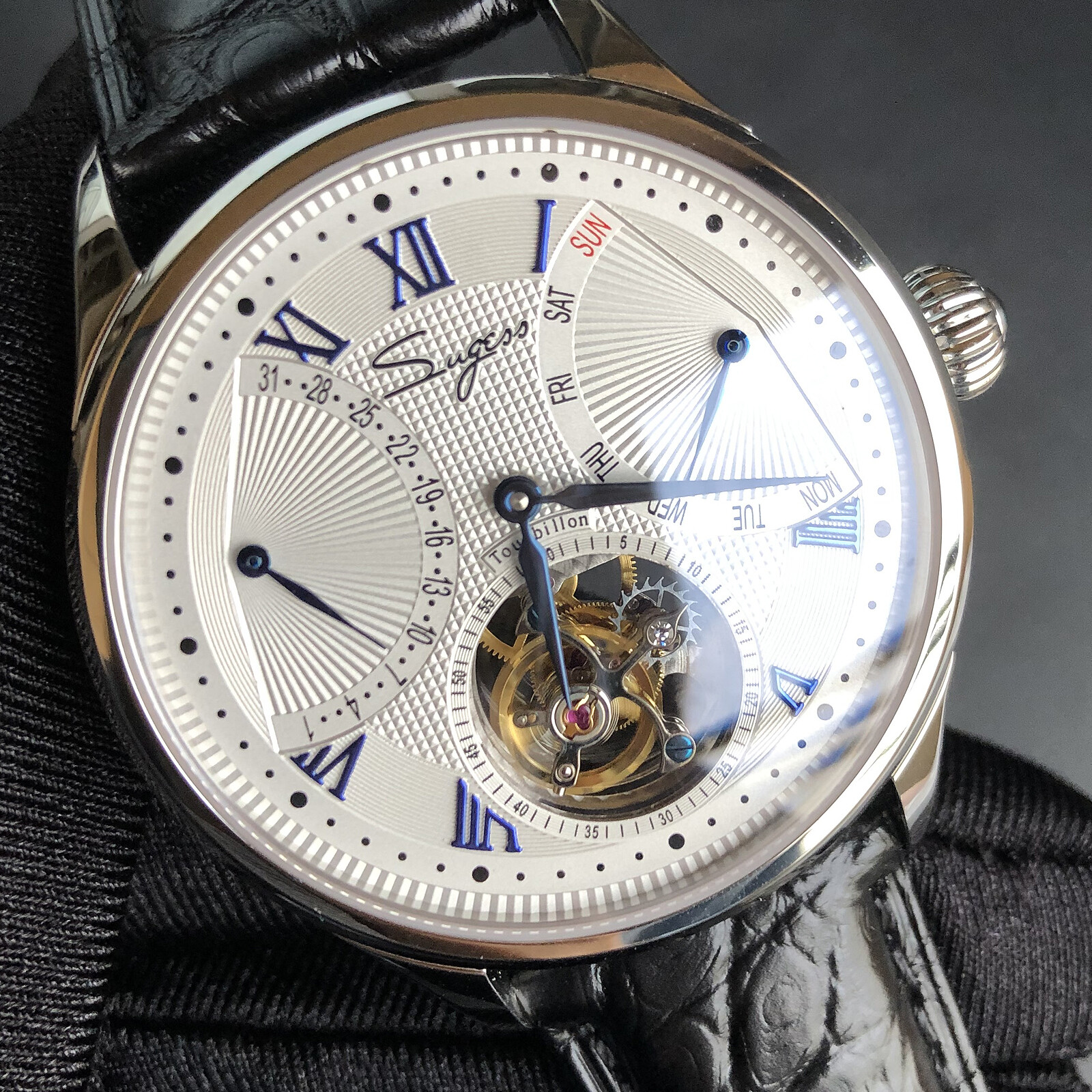 Pre-owned Sugess 2021 Tourbillon Master Seagull St8004 Mechanical Mens Watch Su8004sk