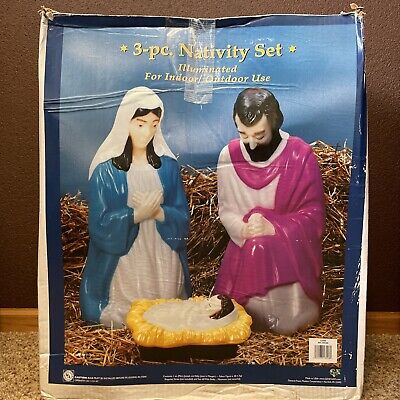 Vintage/Pre-Owned*General Foam Products 3 Piece Blow Mold Nativity Set