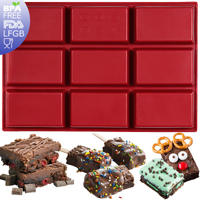 Large Rectangle Bar Silicone Mould for Chocolate Cake Pie Brownie Baking Tray