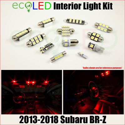 Fits 2013-2018 Subaru BR-Z BRZ RED Interior LED Light Accessories Package Kit 6x