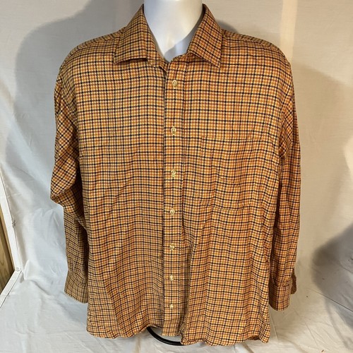 Burberry London Mens Shirt Long Sleeve Orange Multicolor